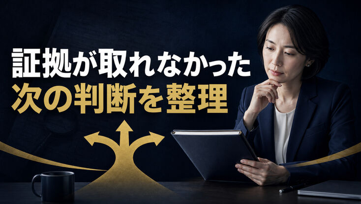 浮気調査で証拠が取れなかったら？再調査・終了・相談先を決める手順