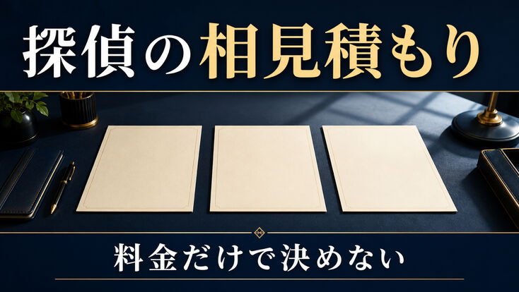 探偵の相見積もりはどう比較する？料金だけで決めない確認項目